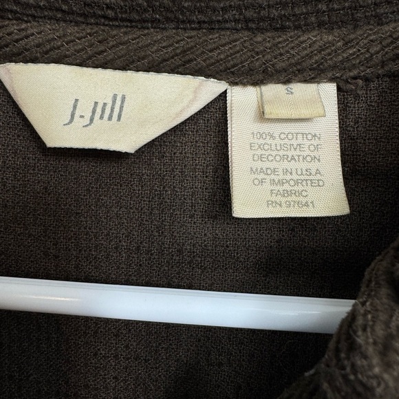 Vintage J Jill Size Small Patchwork Square Metal Button Brown Jacket Artsy - Picture 4 of 8